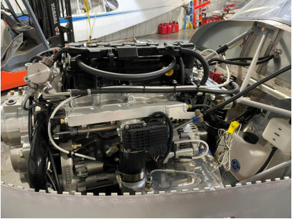 Photograph 2 – Wreckage examination, engine and airframe., from the NTSB investigation of Amateur-built 750 accident near Yacolt, Washington, December 23, 2025