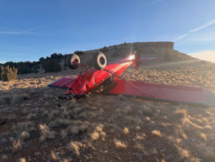 Photograph 1 – Cowl and Strut Damage (Curtesy of Pilot), from the NTSB investigation of Jordan Valley LLC CCX-2000 accident near Alcova, Wyoming, January 21, 2026