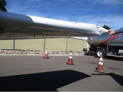 Photograph 3 – Left-wing leading-edge damage, from the NTSB investigation of Piper Aircraft INC PA-28-181 accident near Scottsdale, Arizona, January 21, 2026