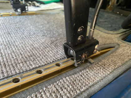 Photograph 4 – Right seat on rails, slid full forward, from the NTSB investigation of Cessna 172M accident near Nampa, Idaho, February 5, 2026