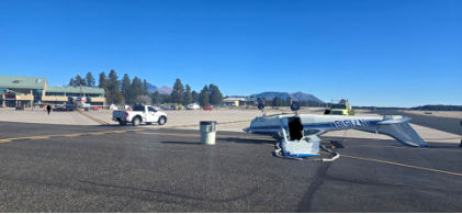 Photograph 2 – The Cessna 182 with the SkyWest CRJ700 visible on the left., from the NTSB investigation of Cessna 182M accident near Flagstaff, Arizona, March 6, 2026