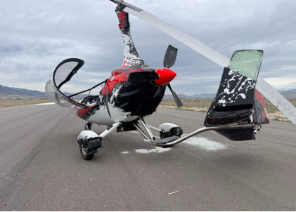 Photograph 4 - View of aircraft from rear left, from the NTSB investigation of Salt Lake Gyrocopters LLC CALIDUS accident near Fairfield, Utah, March 23, 2026