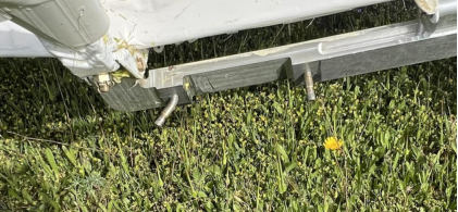 Photograph 4 – View of damage to landing gear attachment point, from the NTSB investigation of Amateur-built Kitfox Light Squared accident near Lincoln, California, March 27, 2026