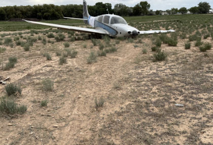 Photograph 1 – Forward view of airplane, from the NTSB investigation of Cirrus Design CORP SR22T accident near Vernal, Utah, May 16, 2026