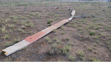 Photograph 3 – View of separated main rotor system, from the NTSB investigation of Bell 206-L4 accident near Cedar City, Utah, May 23, 2026