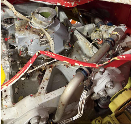 Photograph 4 – View of mast separation point., from the NTSB investigation of Bell 206-L4 accident near Cedar City, Utah, May 23, 2026