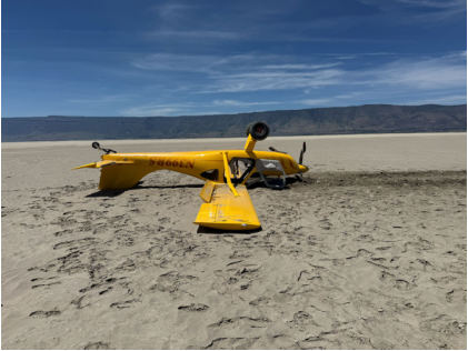 Photograph 2 – View of airplane inverted from the right, from the NTSB investigation of Amateur-built GLASTAR accident near Summer Lake, Oregon, June 15, 2026
