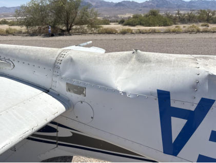 Photograph 3 – View of aft fuselage damage, from the NTSB investigation of Cessna 172S accident near Death Valley, California, June 17, 2026