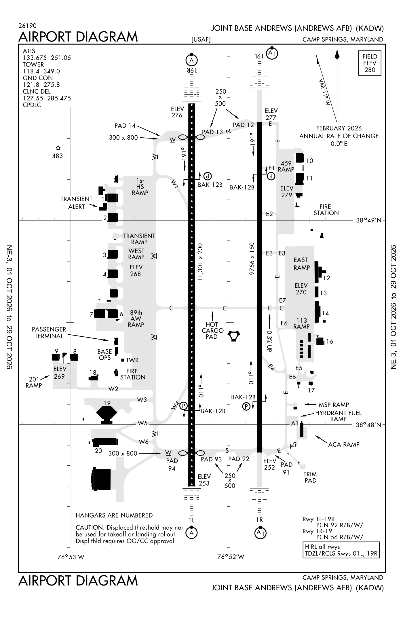 FAA airport diagram for Joint Base Andrews