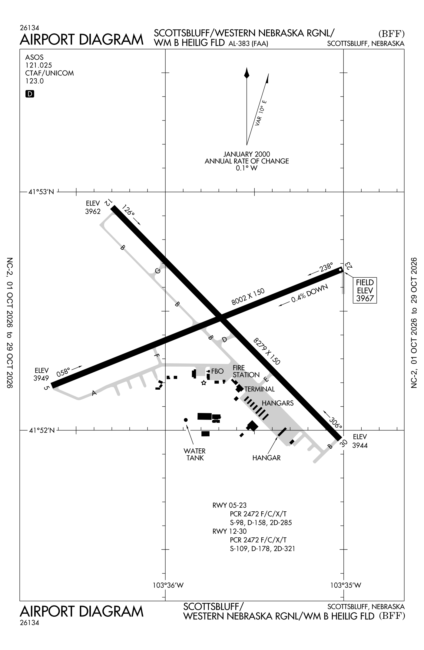 FAA airport diagram for Scottsbluff/Western Nebraska Rgnl/Wm B Heilig Field
