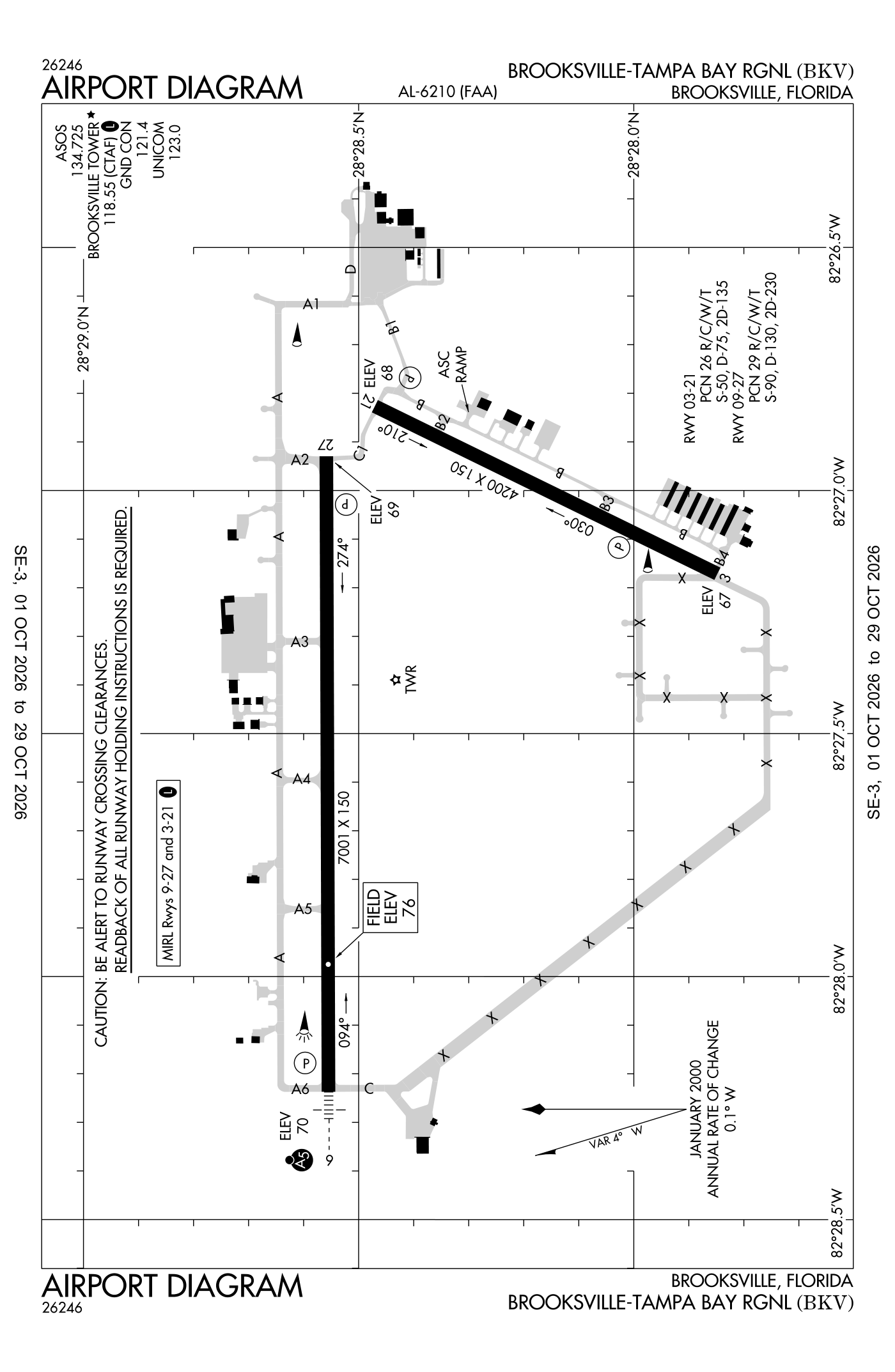 FAA airport diagram for Brooksville-Tampa Bay Regional