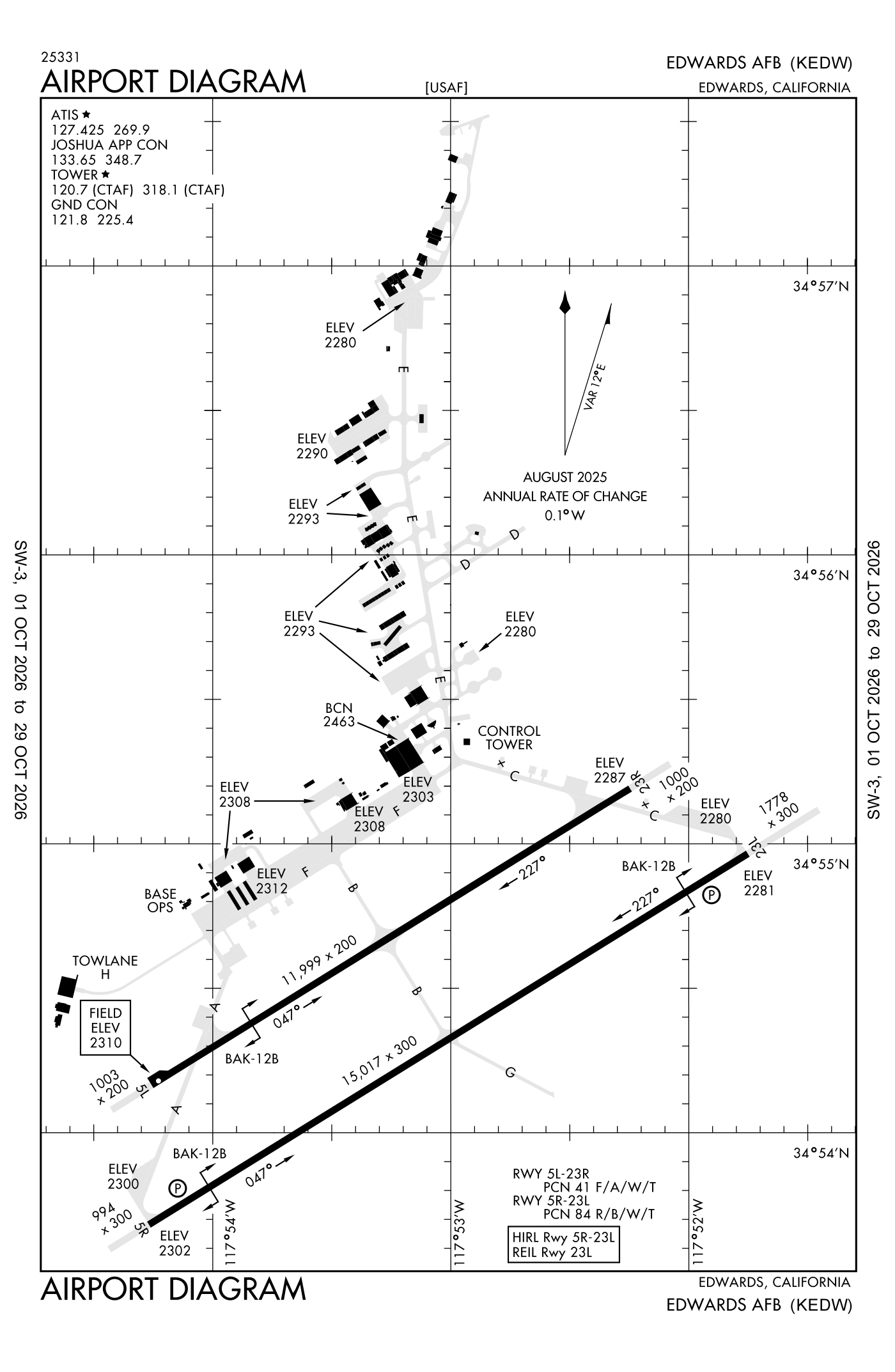 FAA airport diagram for Edwards Air Force Base