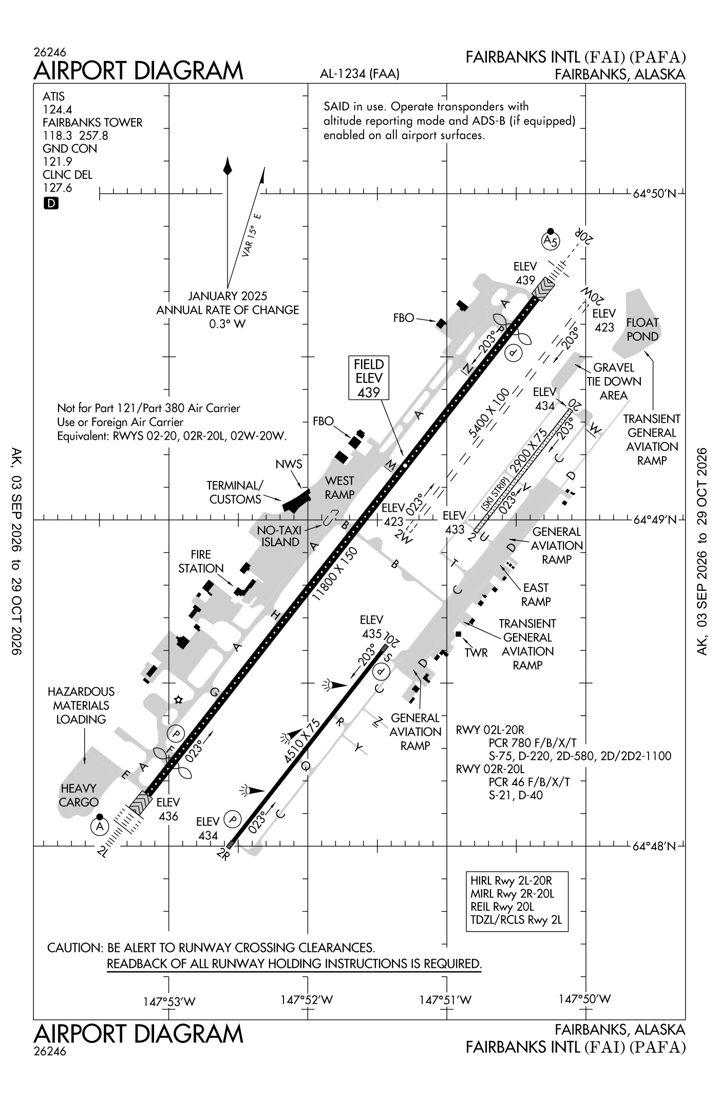 FAA airport diagram for Fairbanks International