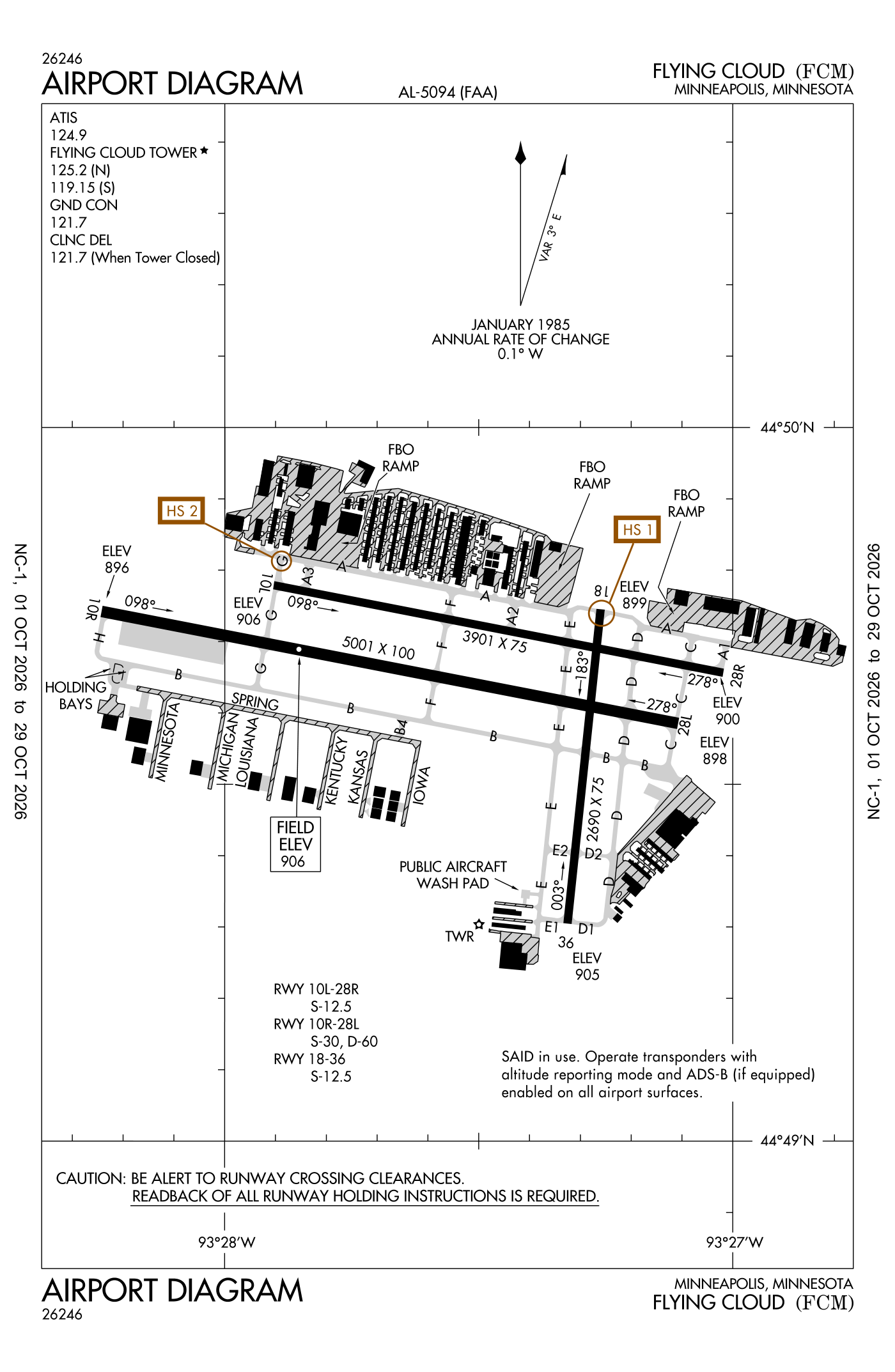 FAA airport diagram for Flying Cloud Airport