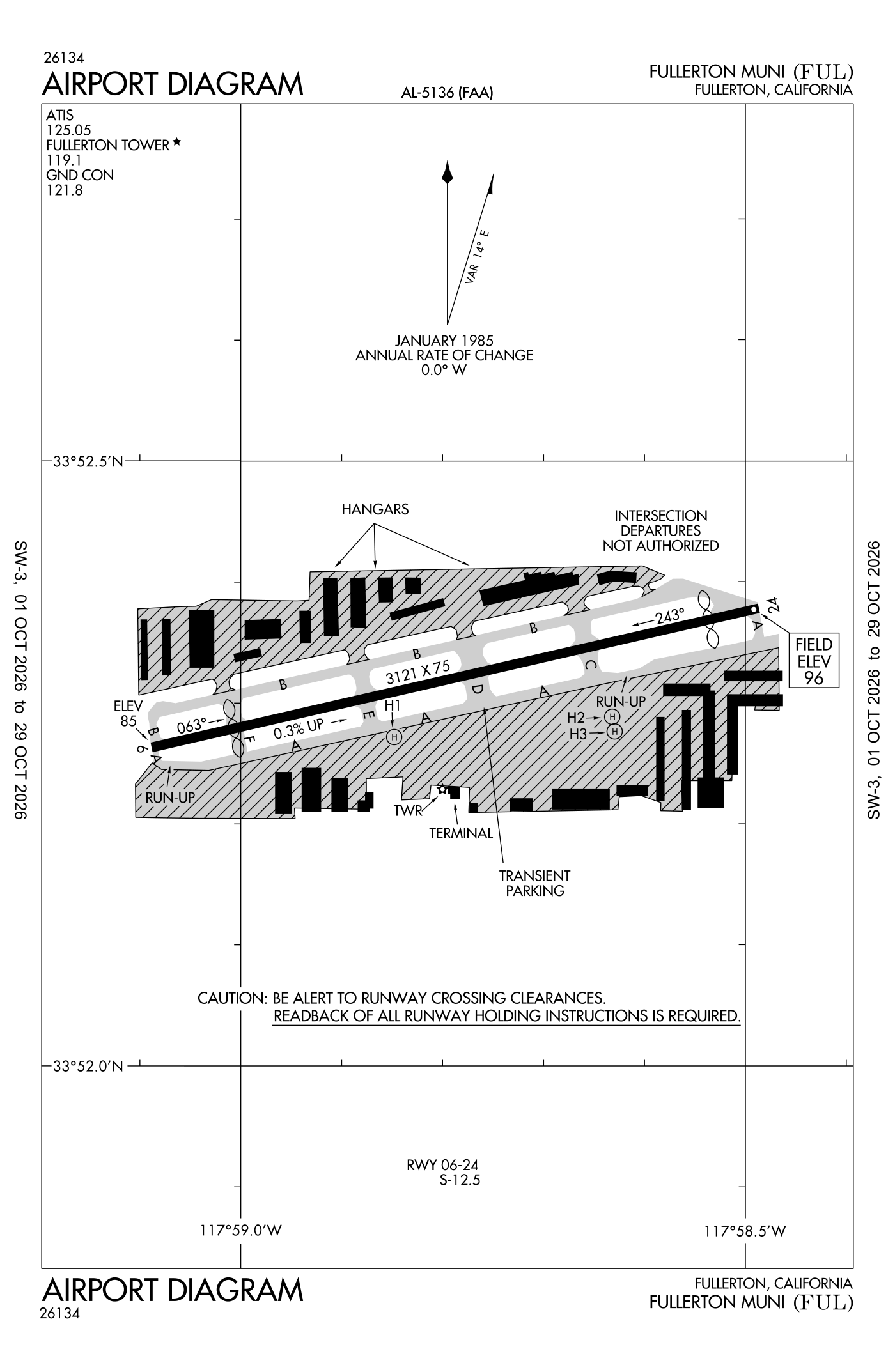 FAA airport diagram for Fullerton Municipal