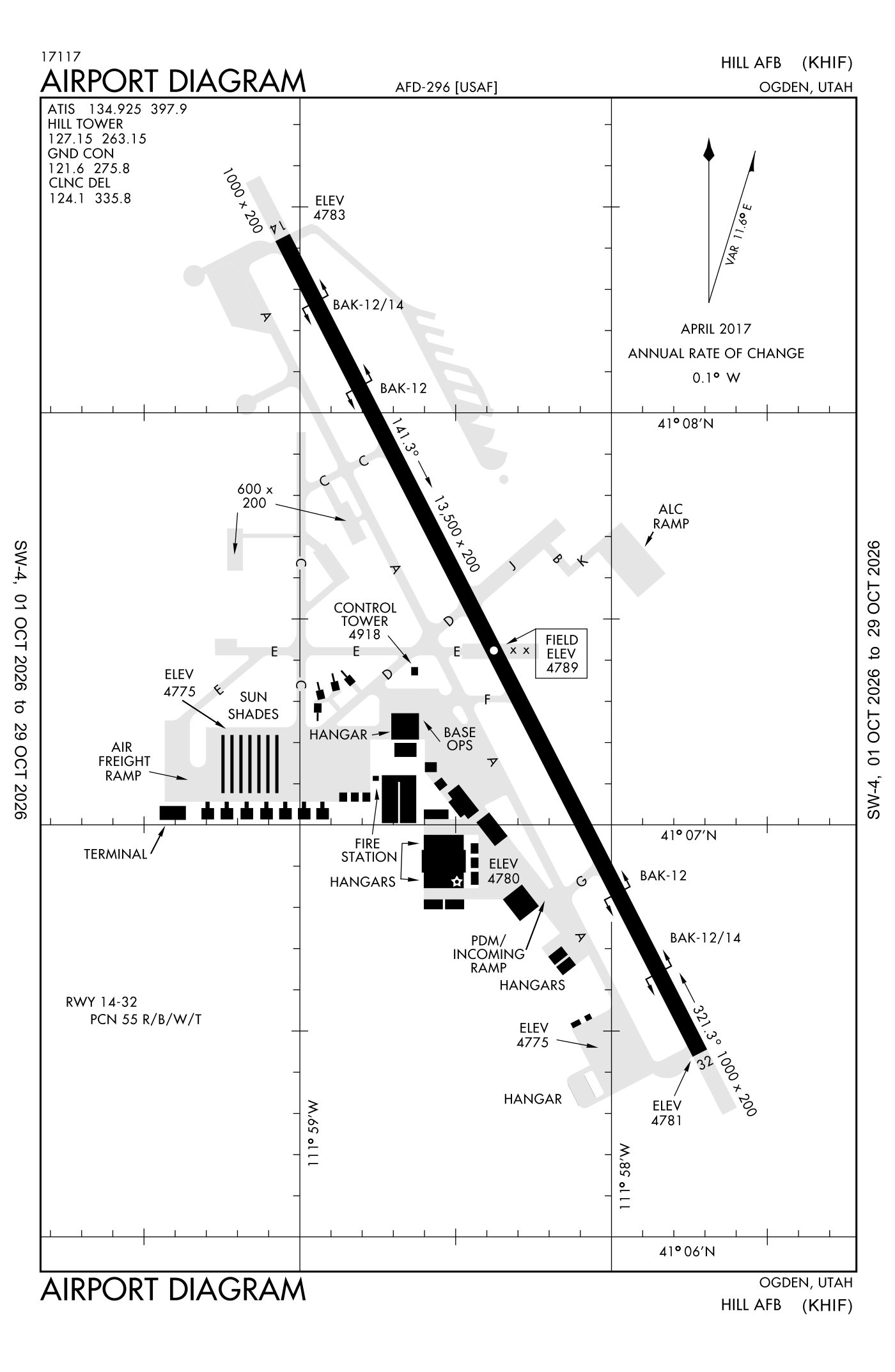 FAA airport diagram for Hill Air Force Base