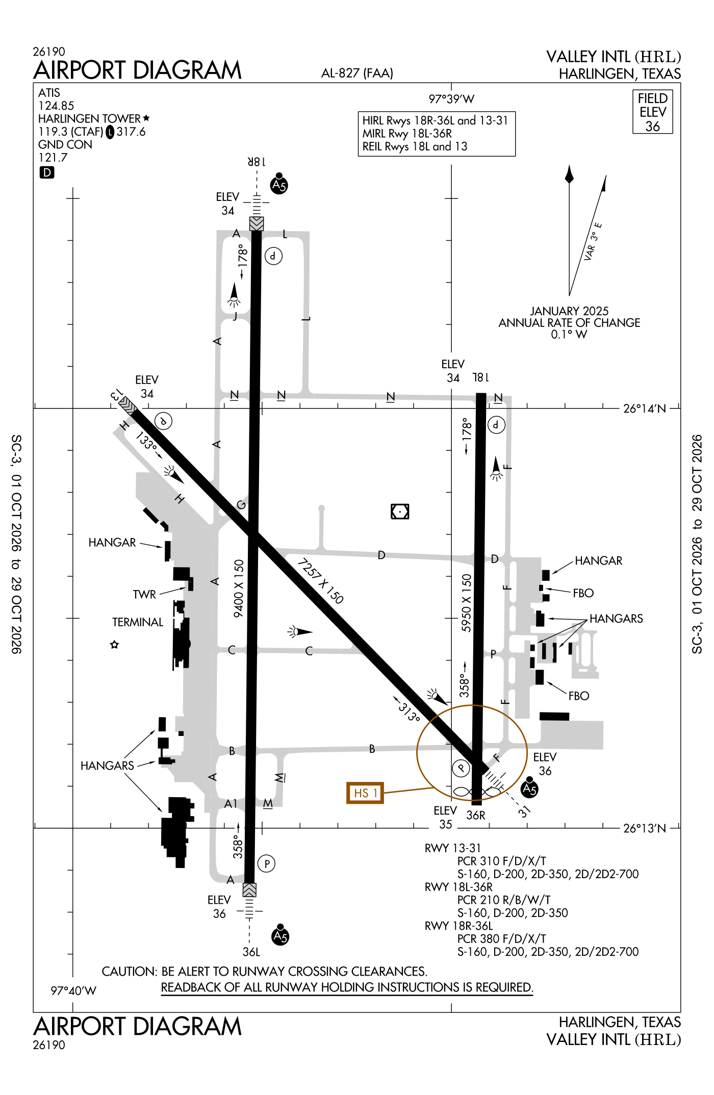 FAA airport diagram for Valley International