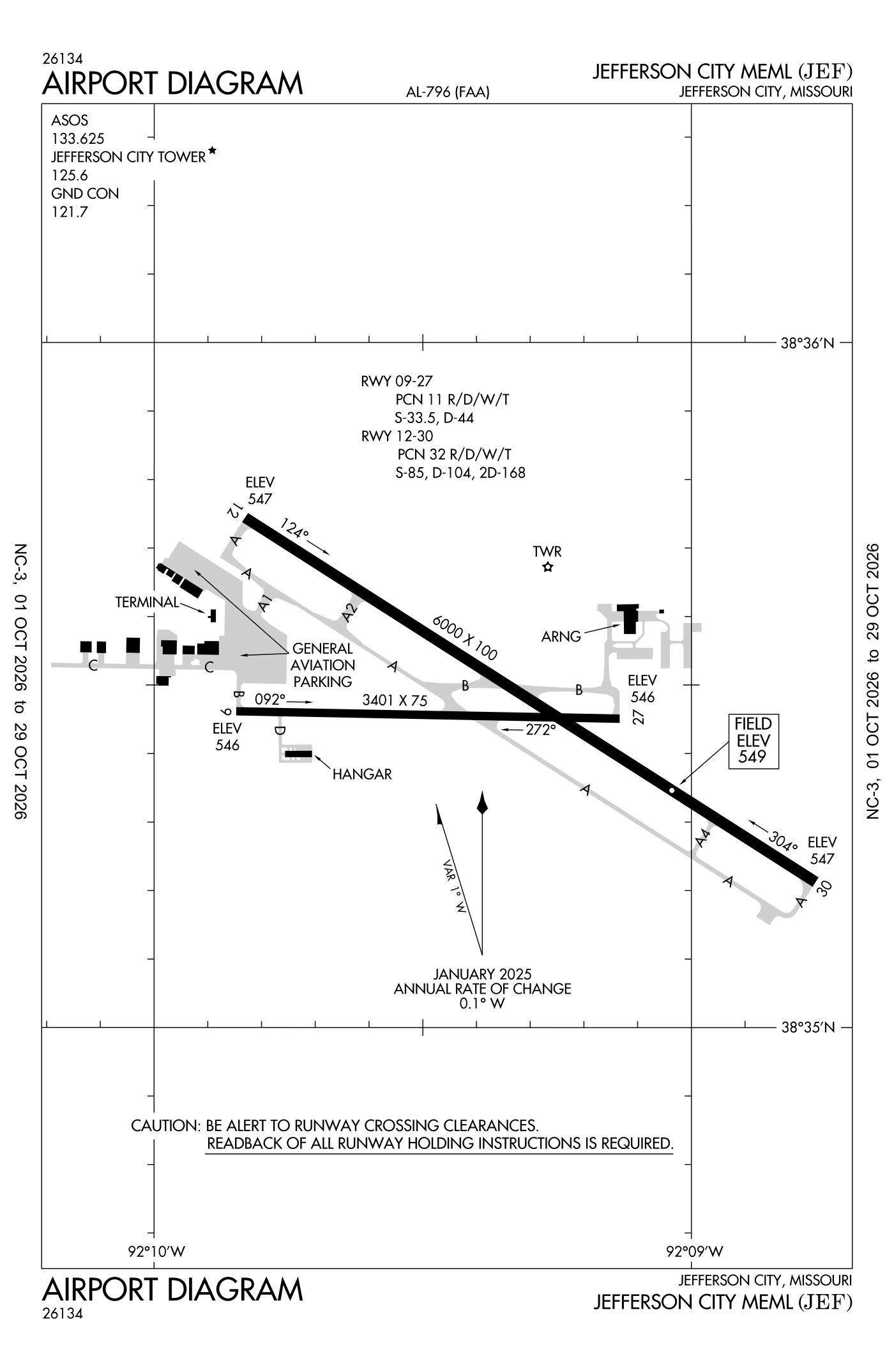 FAA airport diagram for Jefferson City Memorial