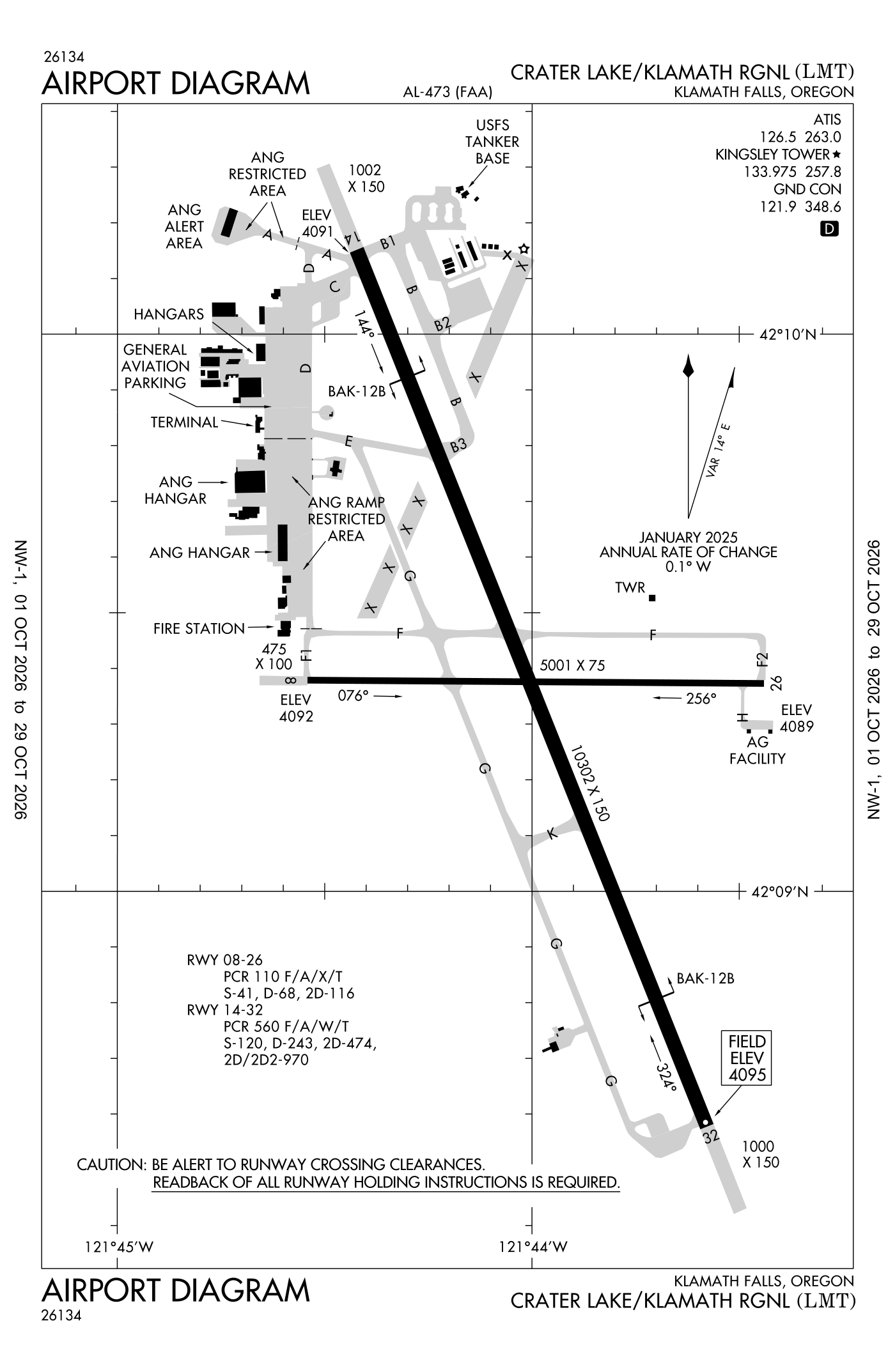 FAA airport diagram for Crater Lake/Klamath Regional