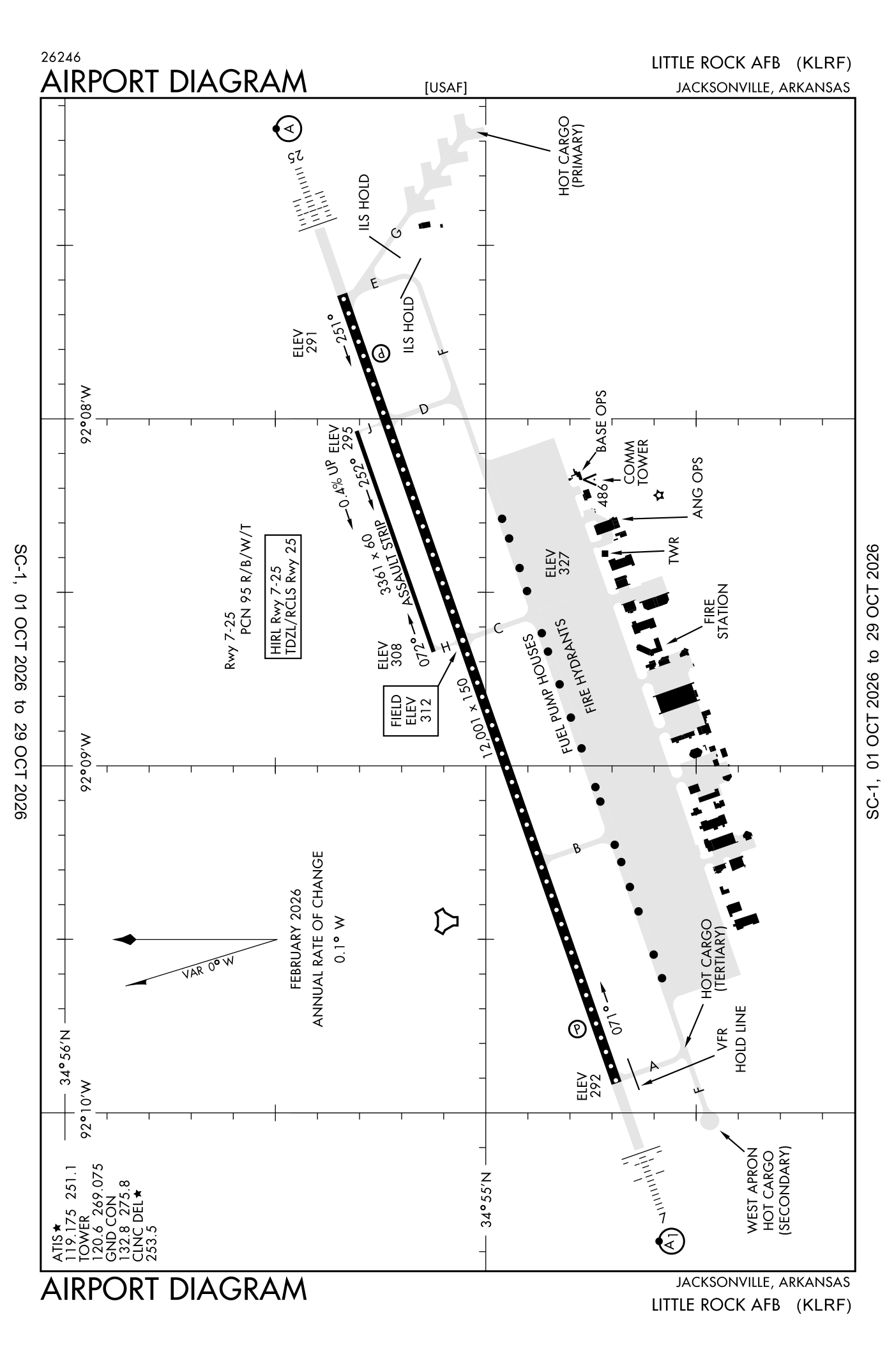 FAA airport diagram for Little Rock Air Force Base