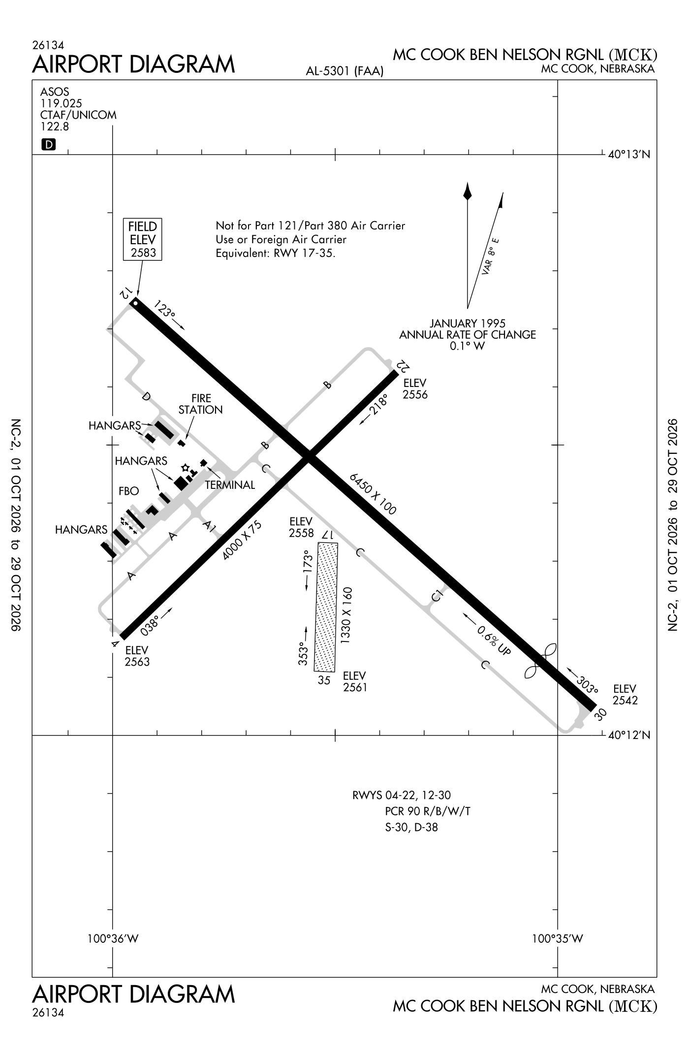 FAA airport diagram for MC Cook Ben Nelson Regional