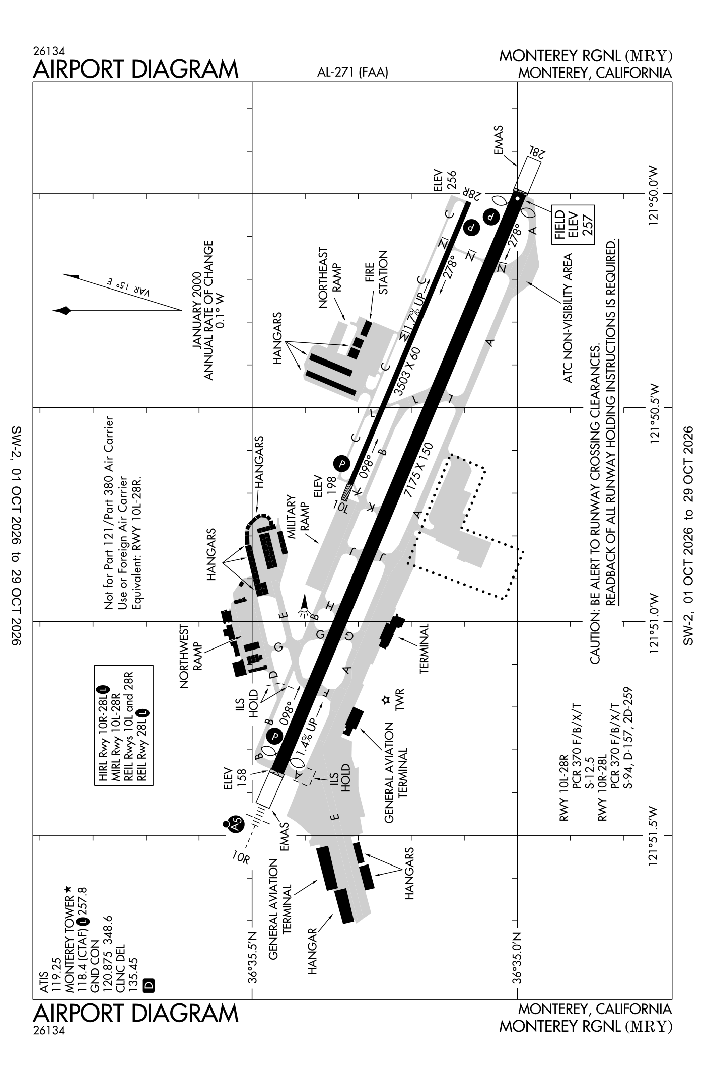 FAA airport diagram for Monterey Regional