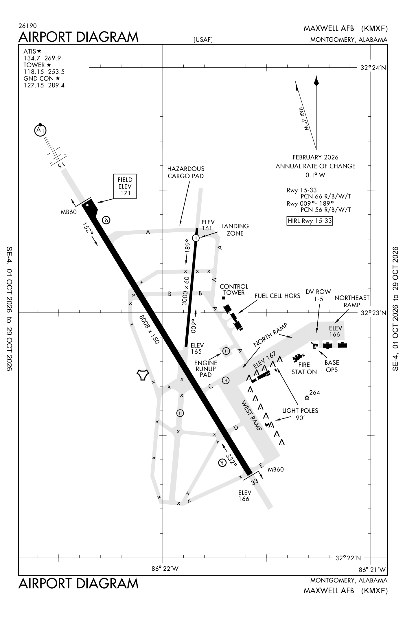 FAA airport diagram for Maxwell Air Force Base