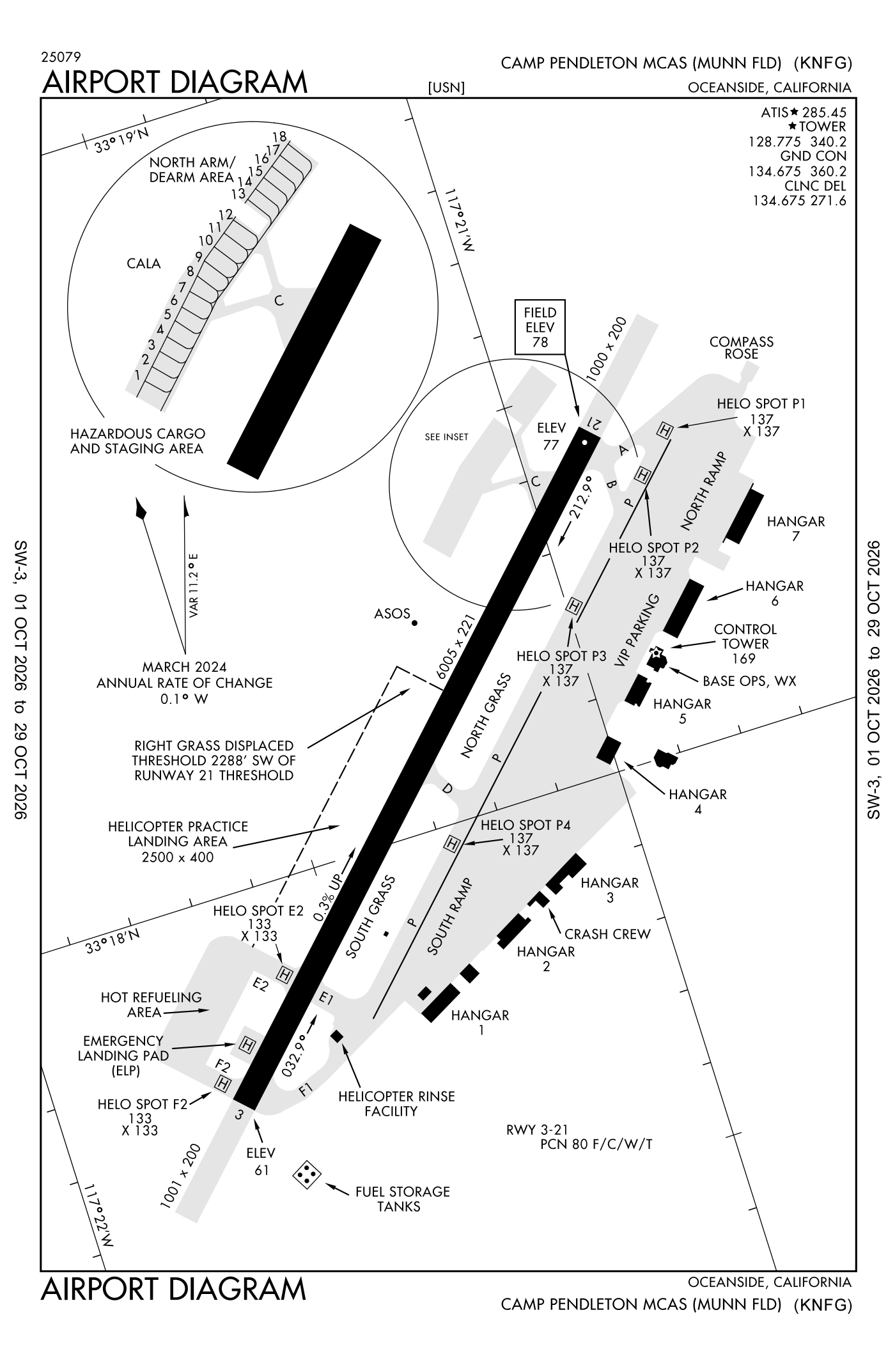 FAA airport diagram for Camp Pendleton Marine Corps Air Station (Munn Field)