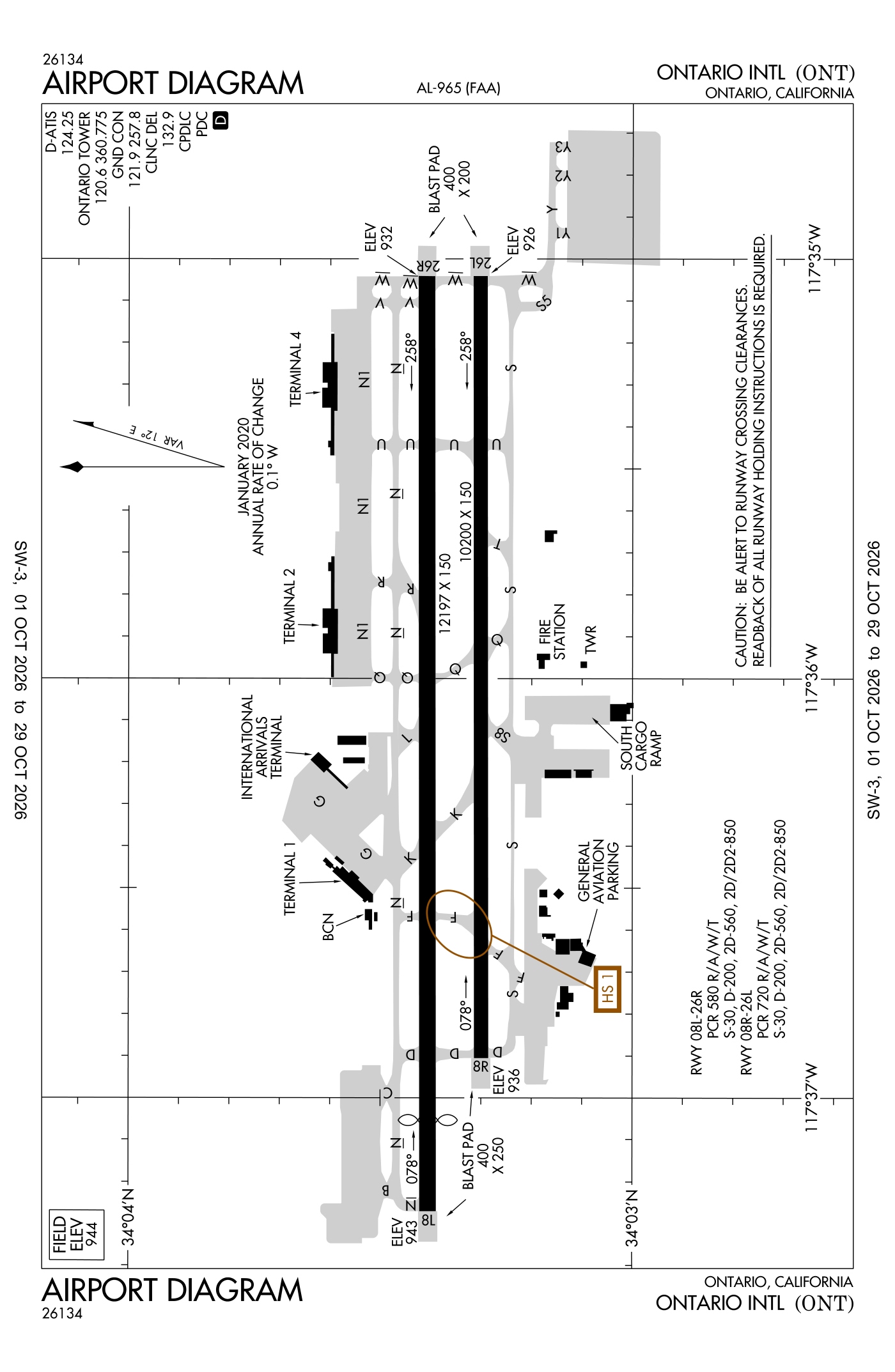 FAA airport diagram for Ontario International