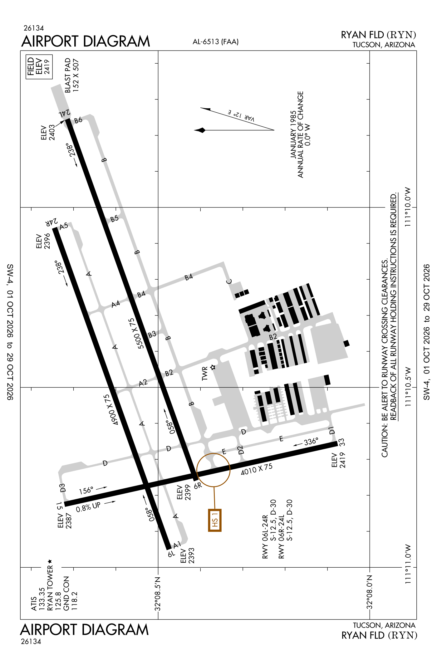 FAA airport diagram for Ryan Field