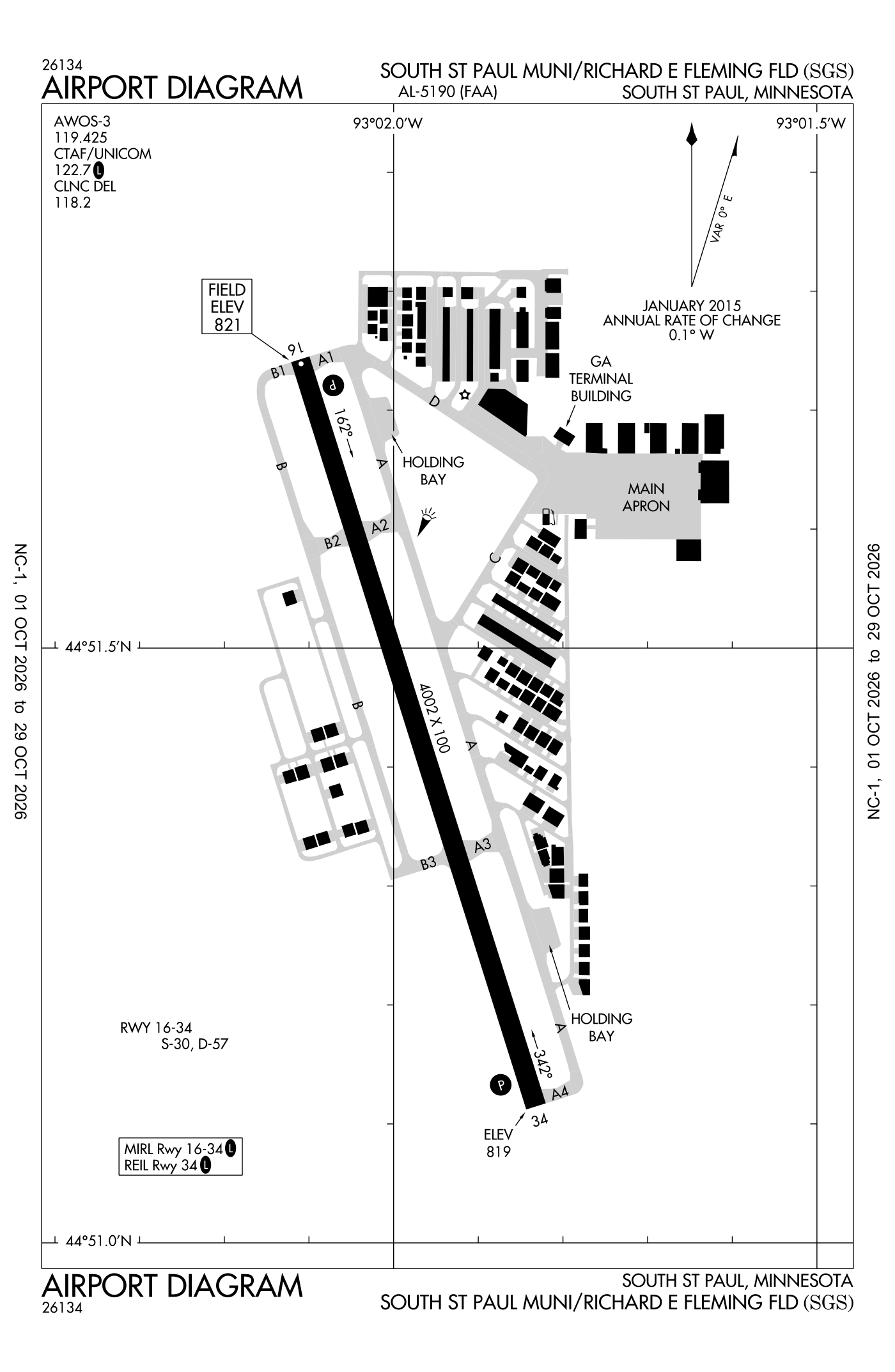 FAA airport diagram for South St. Paul Muni/Richard E Fleming Field