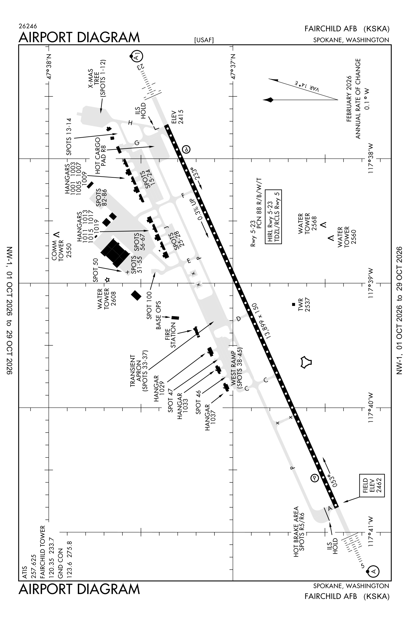 FAA airport diagram for Fairchild Air Force Base