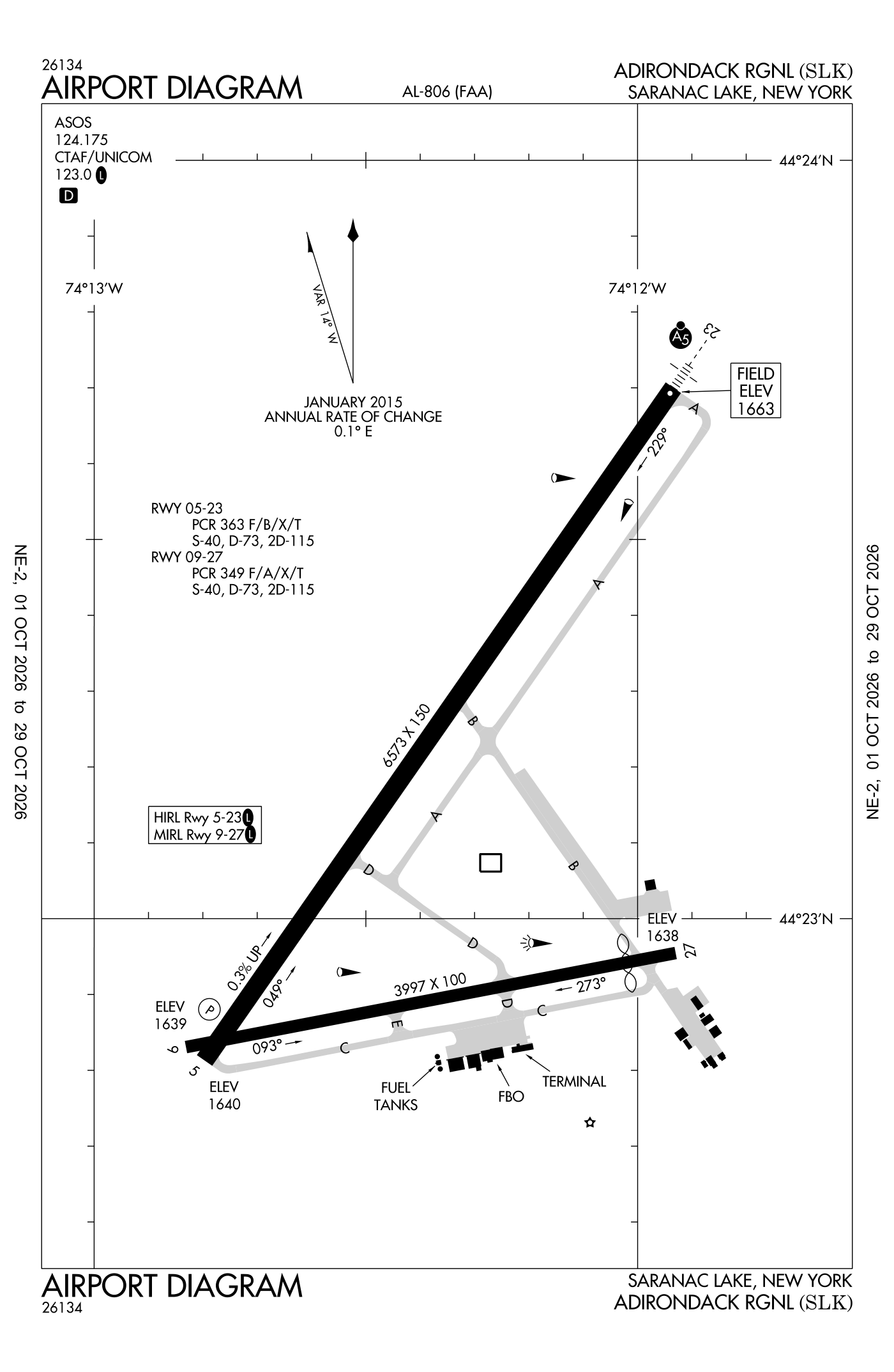 FAA airport diagram for Adirondack Regional