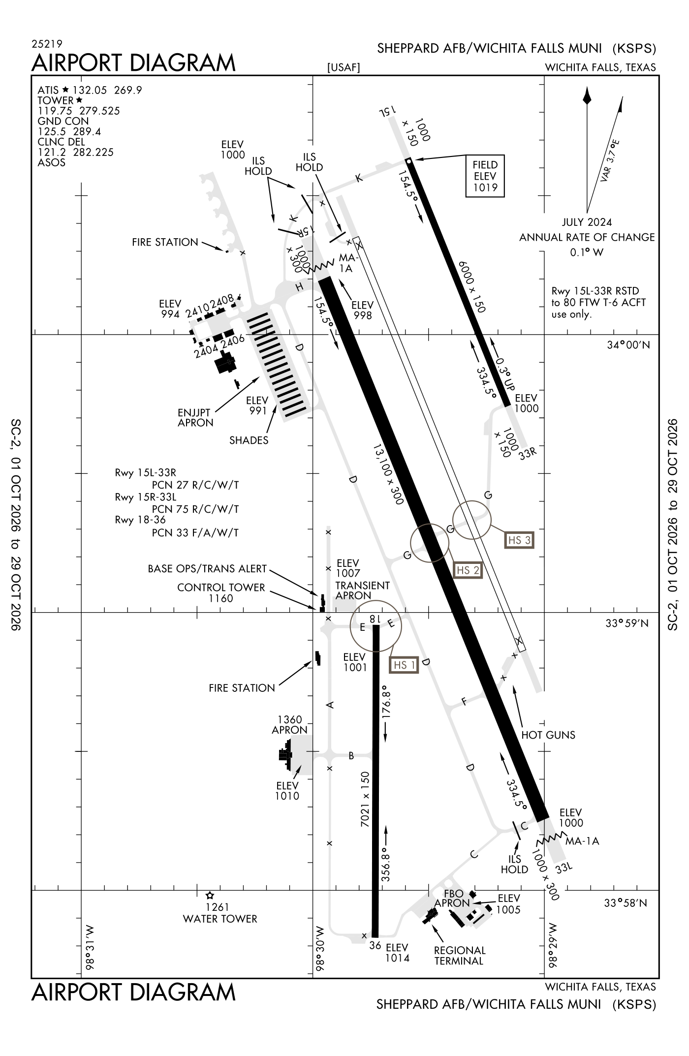 FAA airport diagram for Sheppard Afb/Wichita Falls Municipal