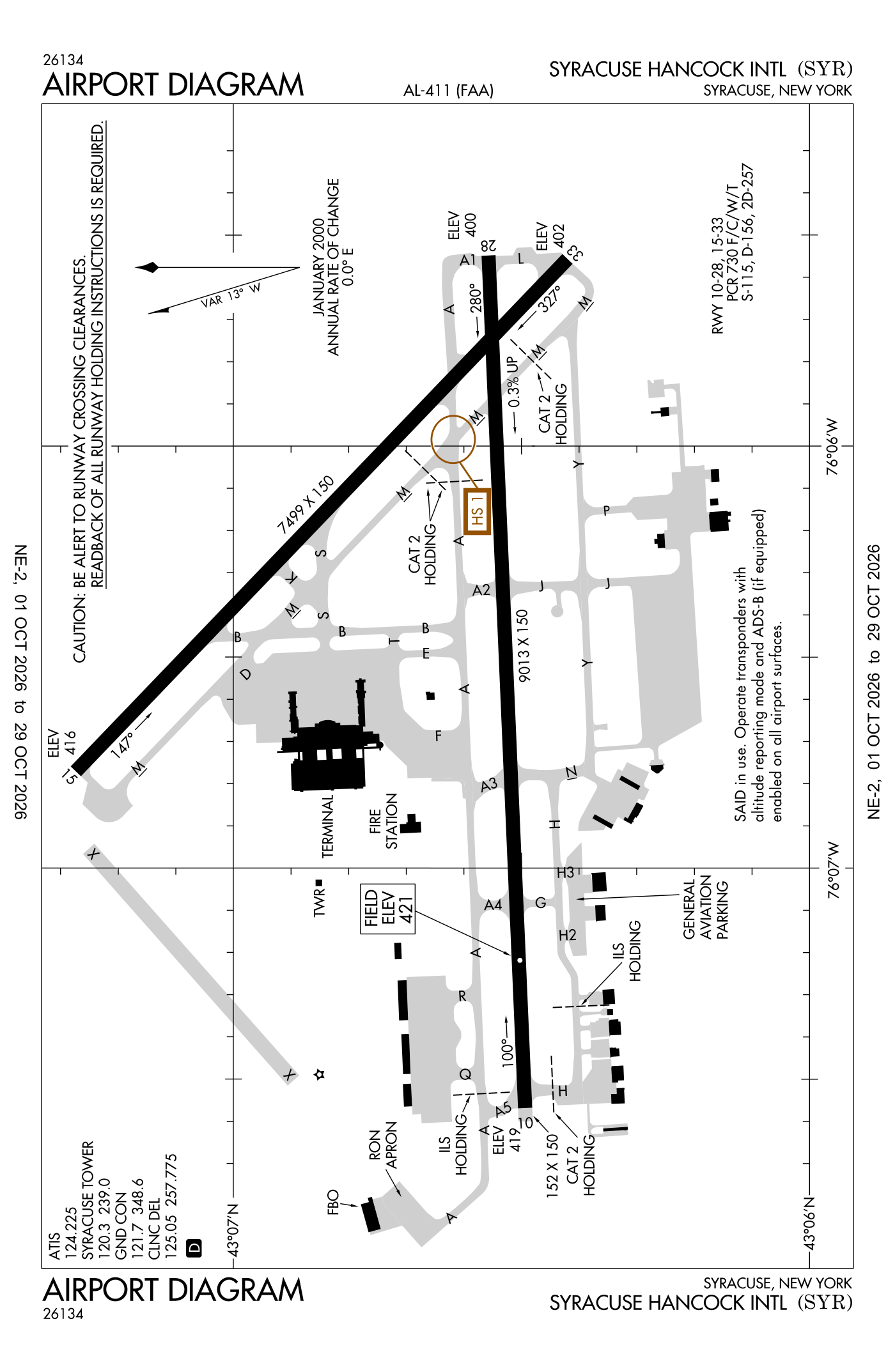 FAA airport diagram for Syracuse Hancock International