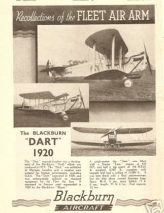 Blackburn Company Advertisement Announcing the Blackburn Dart