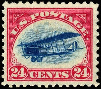 24-cent AirMail United States Postage Stamp, Depicting the Curtiss Jenny