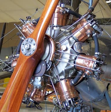 A 1915 Emile Salmson Water Cooled, Seven Cylinder Radial Engine
