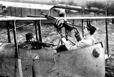 Captain and Observer Practicing for Action in Farman MF.11bis (1914)