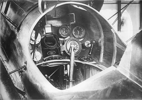 Close-Up of Cockpit Instrumentation on an S.E.5