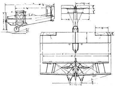 Curtiss Carrier Pigeon 3-View Drawing from L'Aéronautique (March 1927)