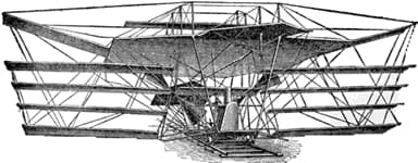 Drawing of Maxim's Flying Machine