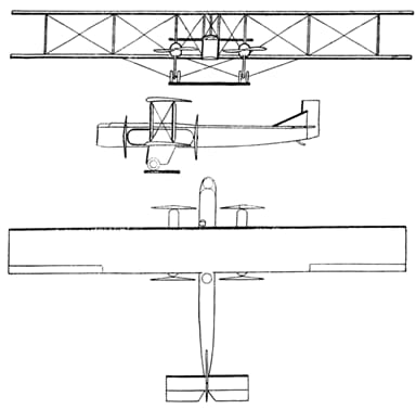 Farman F.140 Super Goliath 3-View Drawing from Les Ailes February 26, 1926
