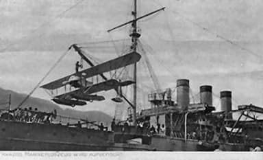 French Seaplane Tender Foudre with a Nieuport Floatplane