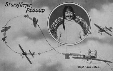 German Pre-War Postcard Depicting Pégoud's Loop