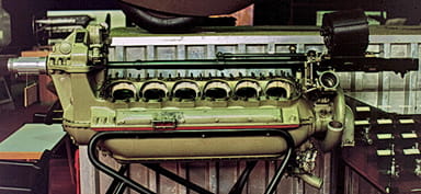 Hispano Suiza V-12 Engine Showing ‘Auto Cannon’ Between Cylinder Banks