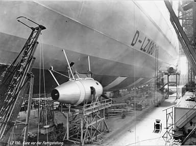 LZ 130 During Construction with Push-Type Engine Cars Installed (1938)