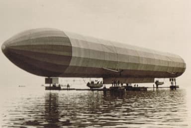 LZ2 Zeppelin Undergoing Pre-Flight Tests (1905)
