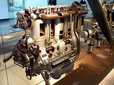 Maybach Mb.IVa Engine on Display in a Museum