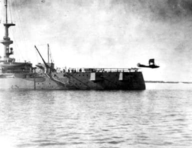 Mustin Makes the First Catapult Launch on 5 November 1915